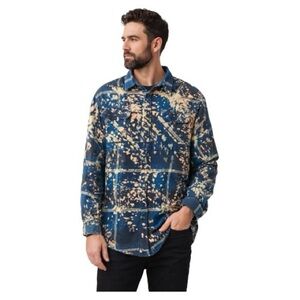 Angry Minnow Men's Acid Washed Hamm's Beer Cotton Flannel Shirt XXL NWT